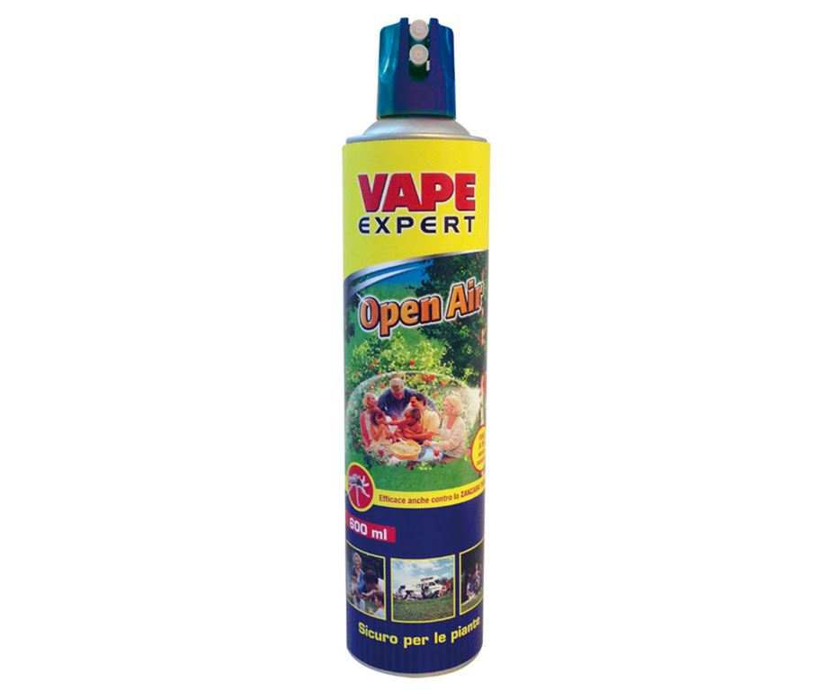 Lo spray vape open air è un rimedio studiato da vape per offrire una protezione da zanzare comuni e tigre in spazi aperti e semi-aperti come giardini
